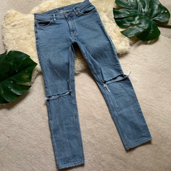 H&M Denim Distressed Skinny Stretch Jeans 28/29 - Picture 1 of 6